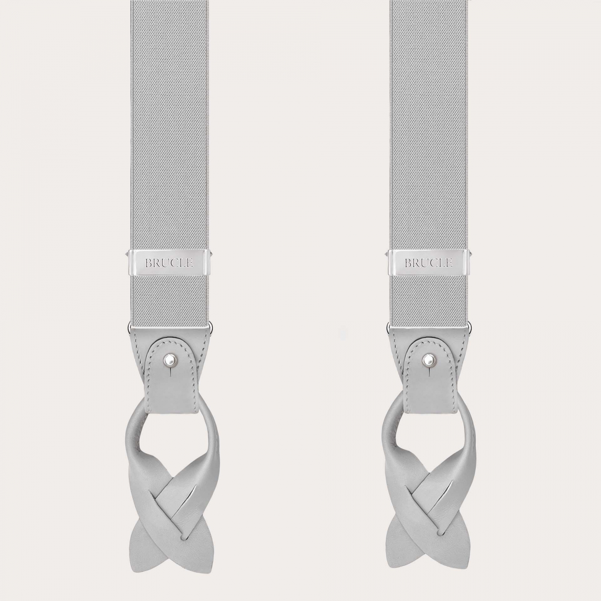 Bretelles élastiques gris clair pour boutons ou clips