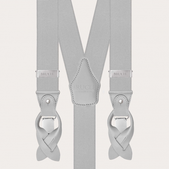 Bretelles élastiques gris clair pour boutons ou clips