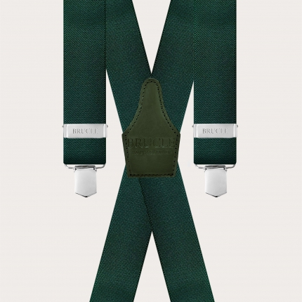 Bretelle verde foresta a X con 4 clip