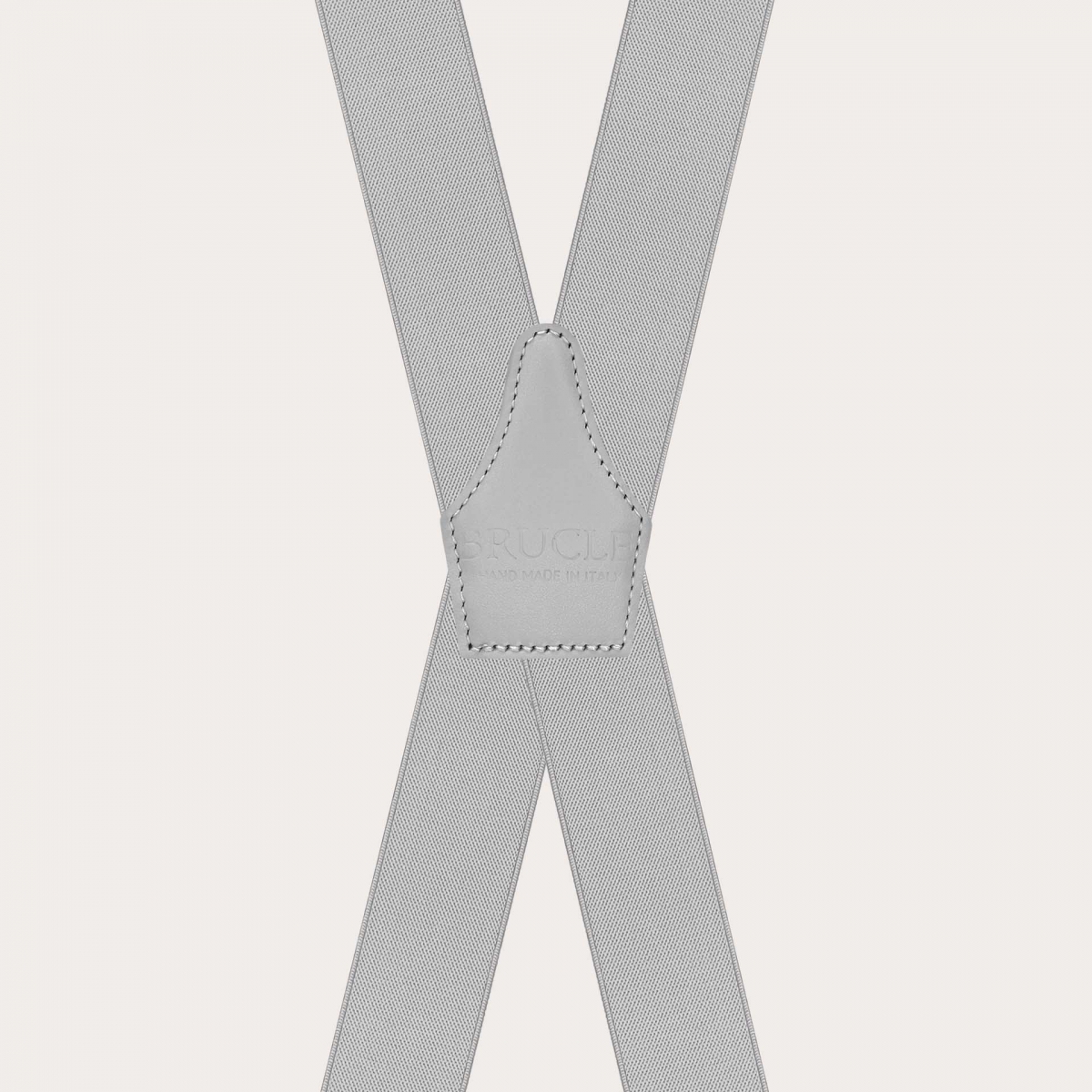 Bretelles homme élastiques gris clair avec clips