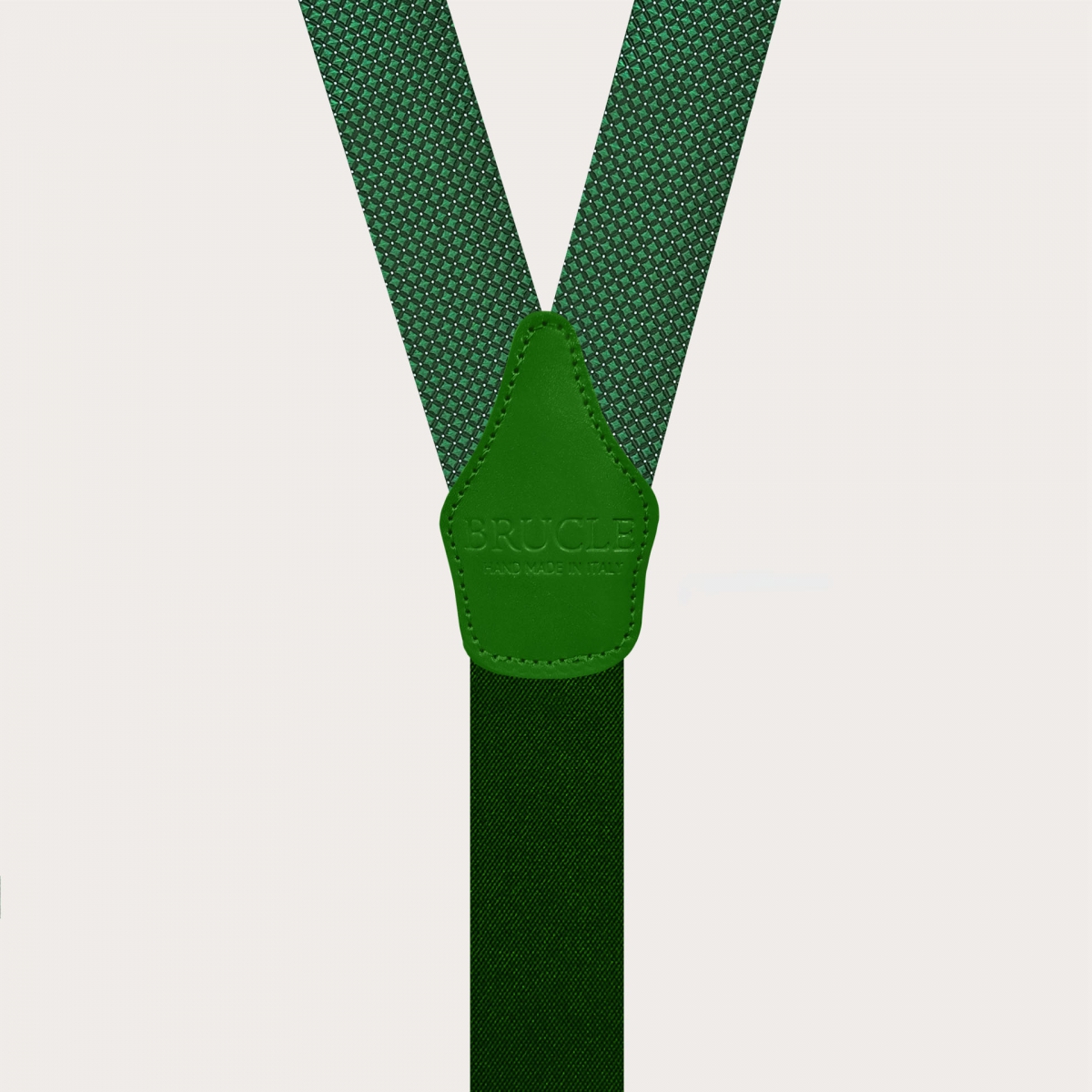 Bretelle uomo in seta diamante fantasia puntaspillo verde