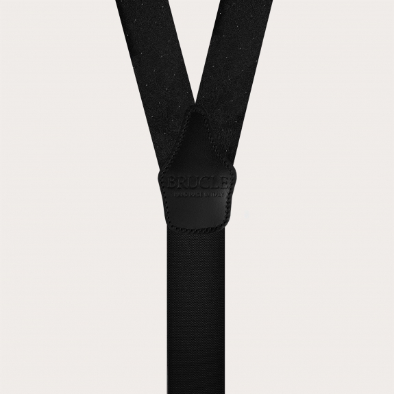 Tirantes hombre paisley negro y oro con clips o botones