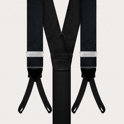 Men’s black tone-on-tone paisley suspenders
