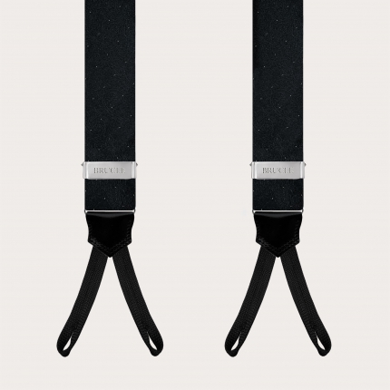 Men’s black tone-on-tone paisley suspenders