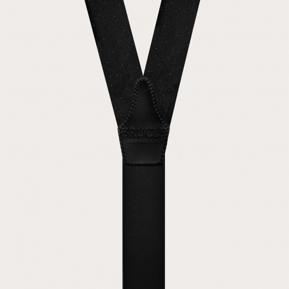 Black and gold paisley silk ceremony suspenders for buttons