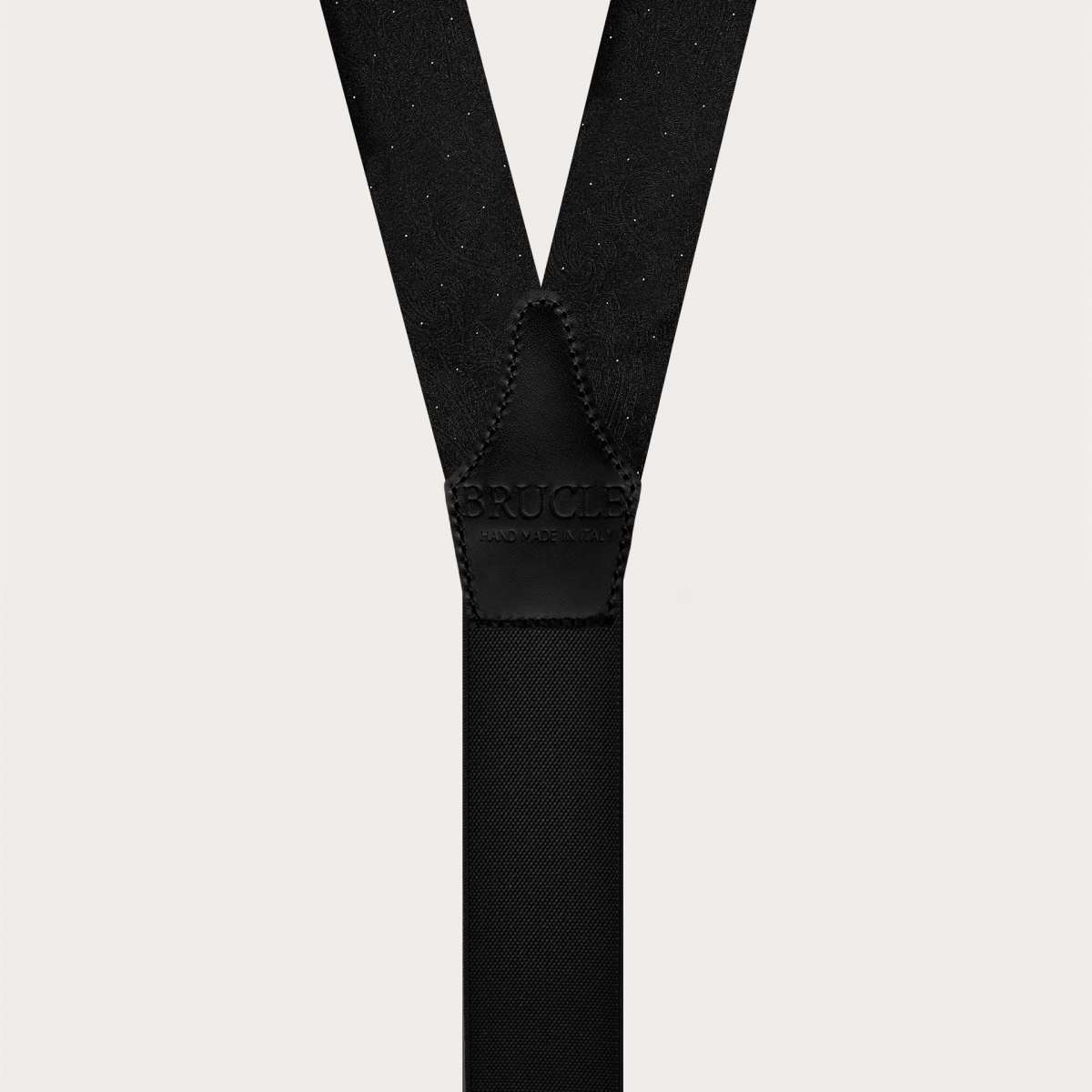 Black and gold paisley silk ceremony suspenders for buttons