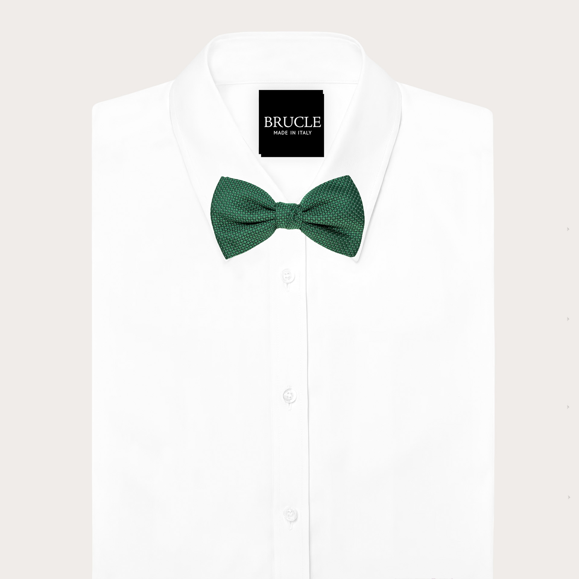 Green pin-dot silk bow tie