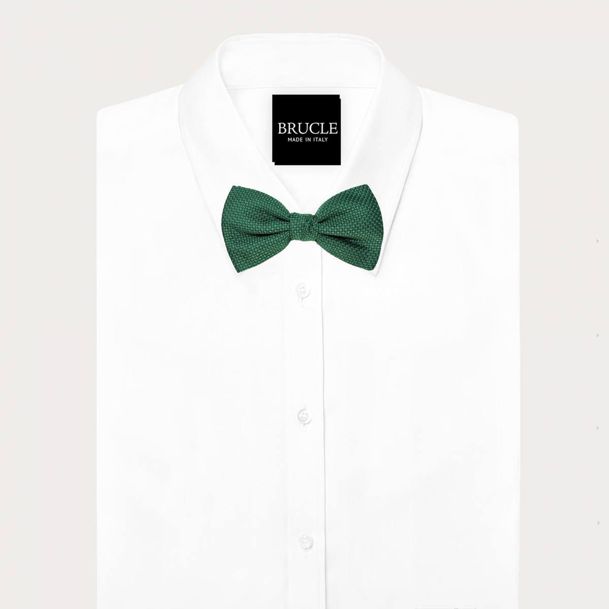 Green pin-dot silk bow tie