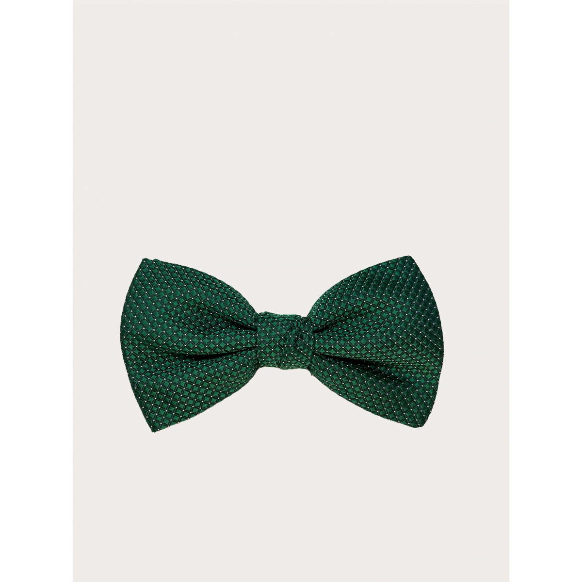 Nœud papillon vert en soie à motif pointillé