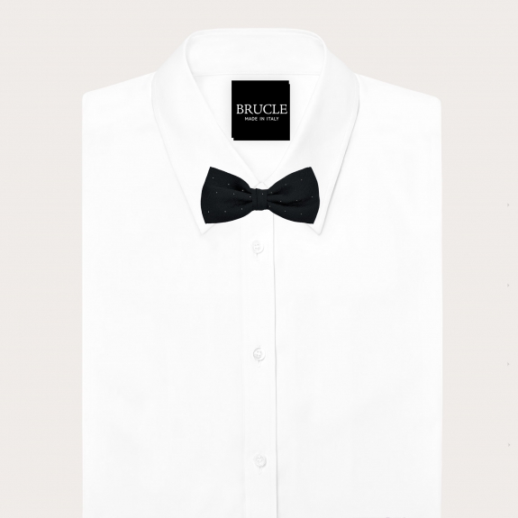 Coordinated set of button suspenders and black paisley bow tie