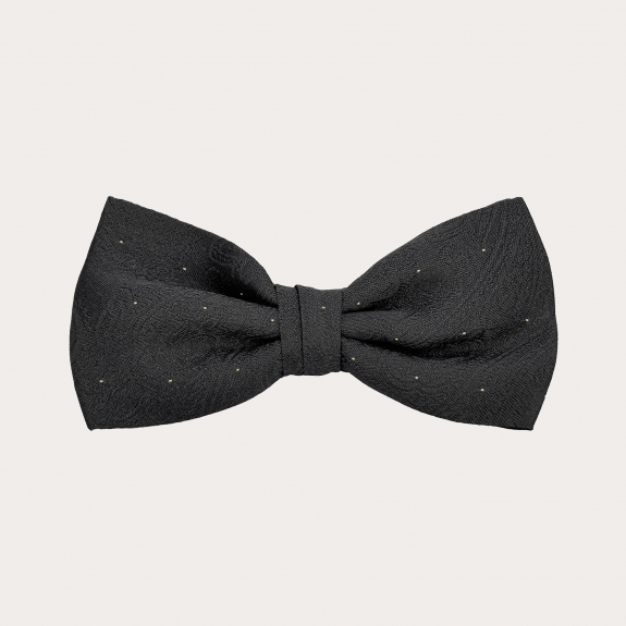 Coordinated set of button suspenders and black paisley bow tie