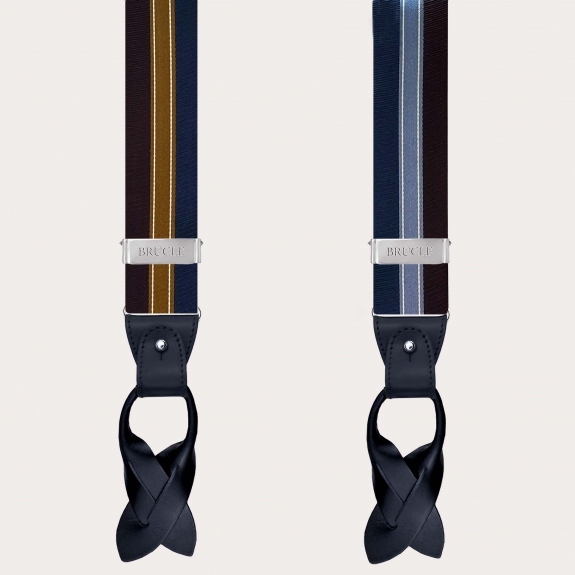 Regimentale Seidenhosenträger in Blau und Gold