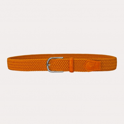 Orange braided elastic belt