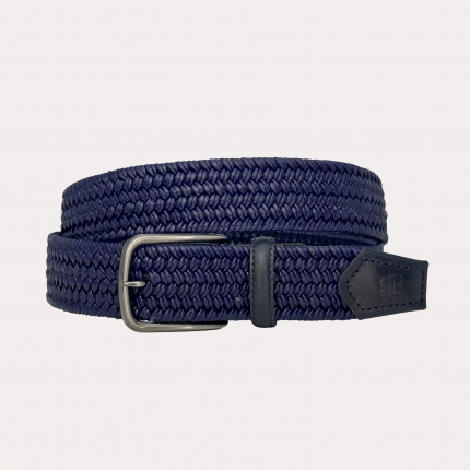 Geflochtener elastischer Ledergürtel Royalblau
