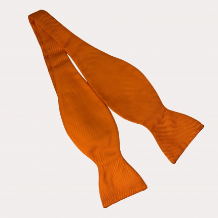 Orange silk self-tie bow tie