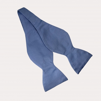 Light blue silk self-tie bow tie