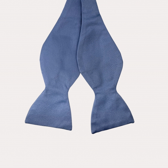 Light blue silk self-tie bow tie