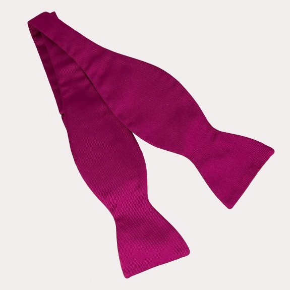 Fuchsia silk self-tie bow tie