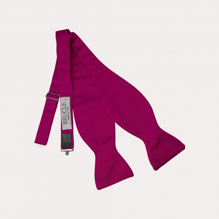 Pajarita fucsia de seda para anudar