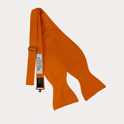 Orange silk self-tie bow tie