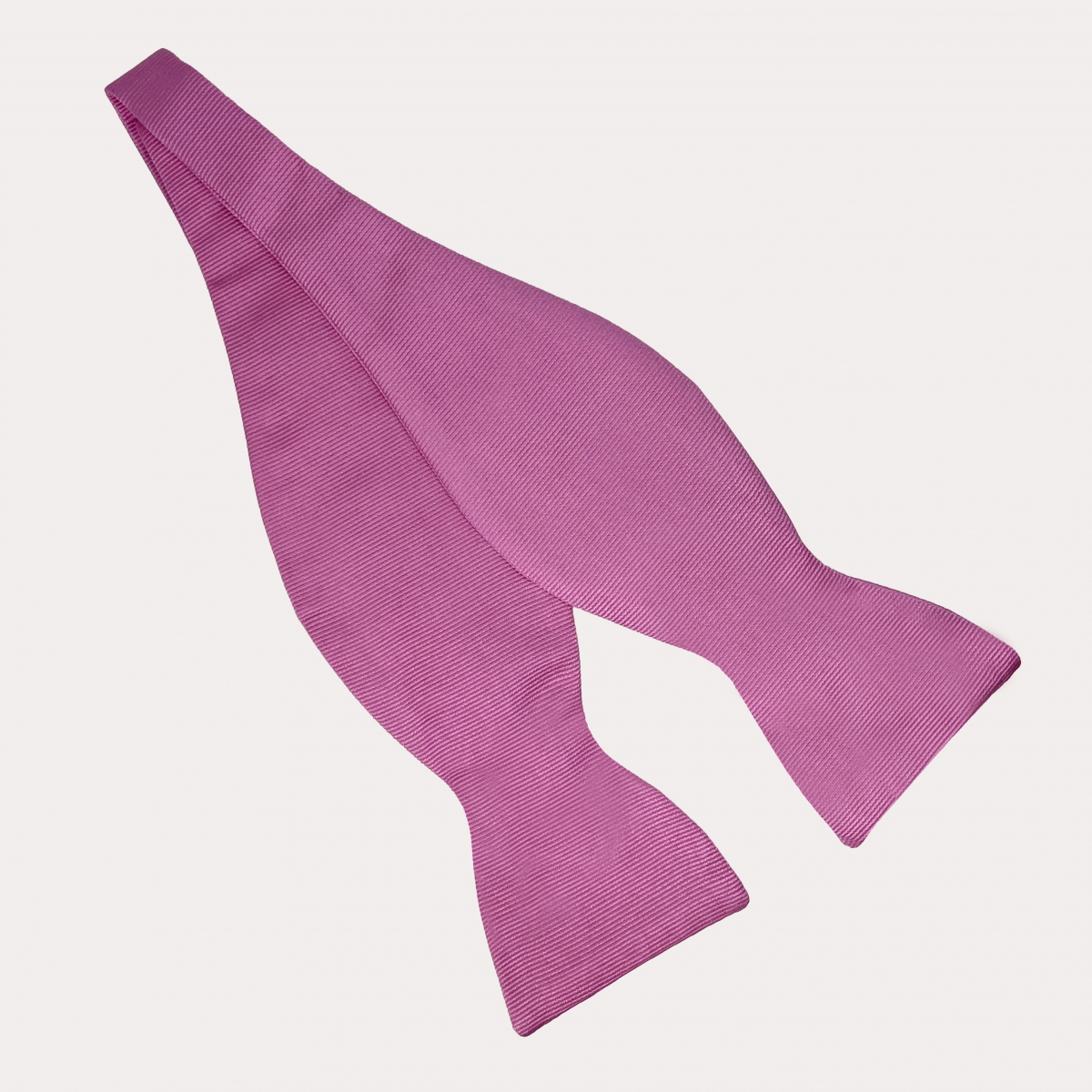 Pink silk self-tie bow tie