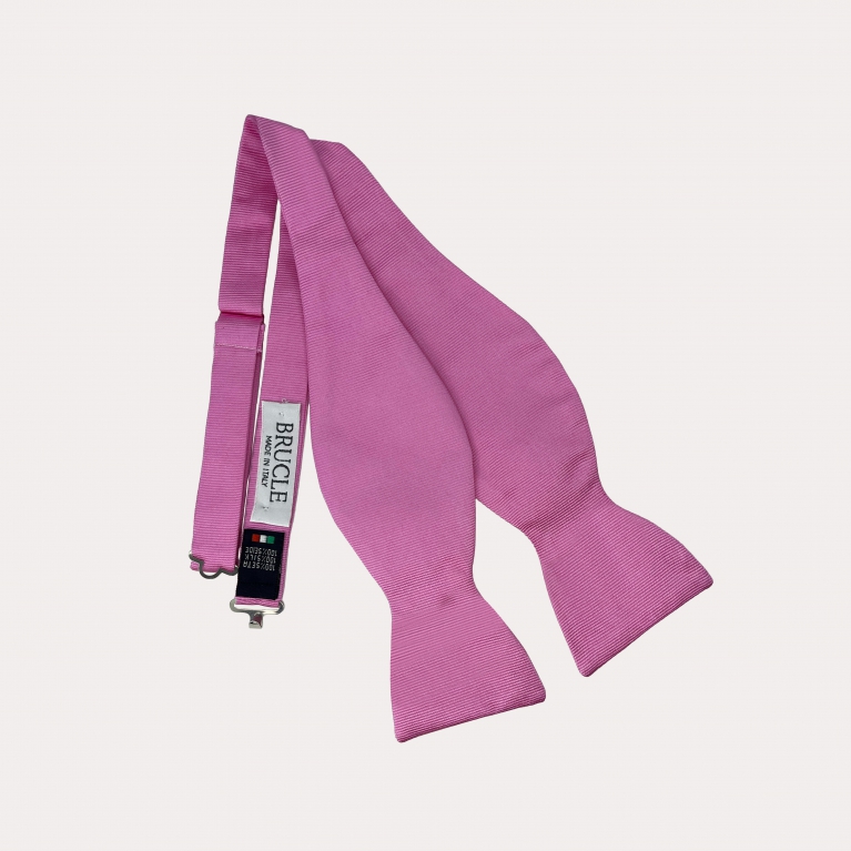 Pajarita rosa de seda para anudar
