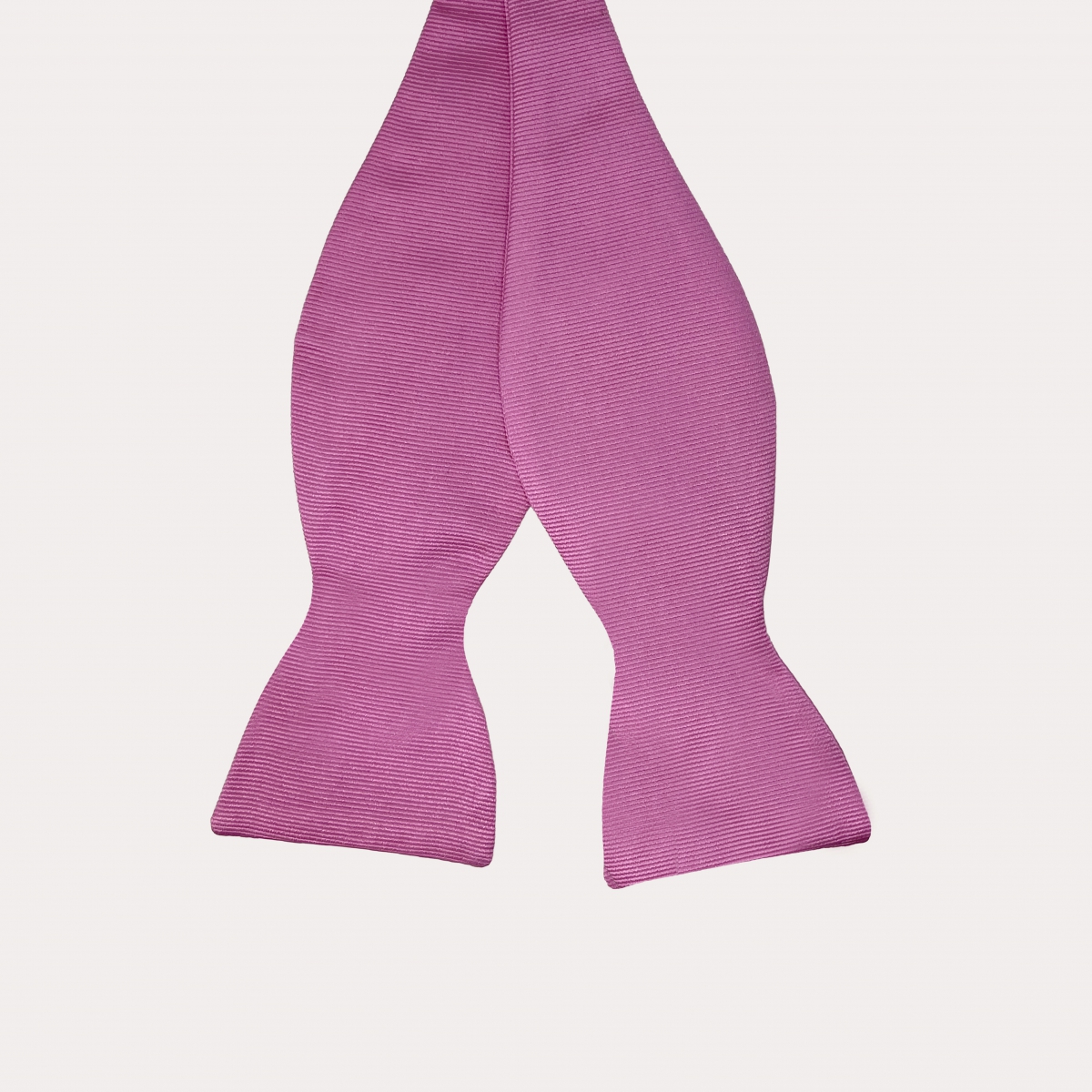 Pink silk self-tie bow tie
