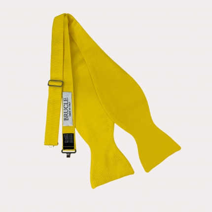 Yellow self-tie bow tie in silk