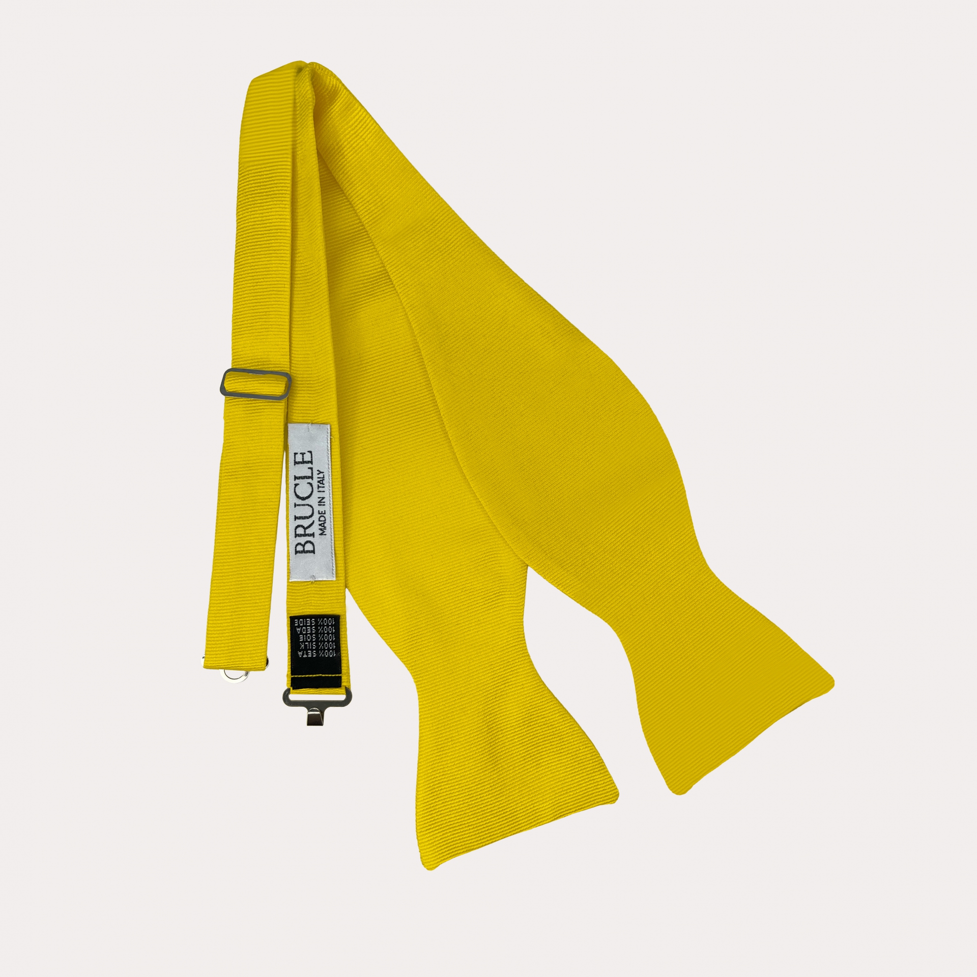 Yellow self-tie bow tie in silk