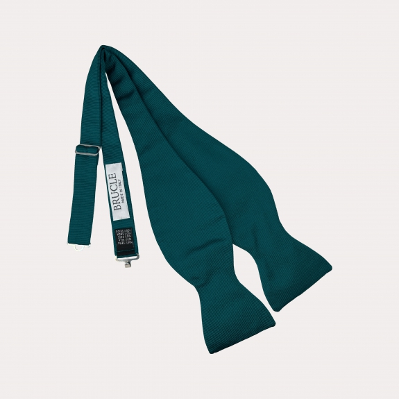 Petrol green silk self-tie bow tie