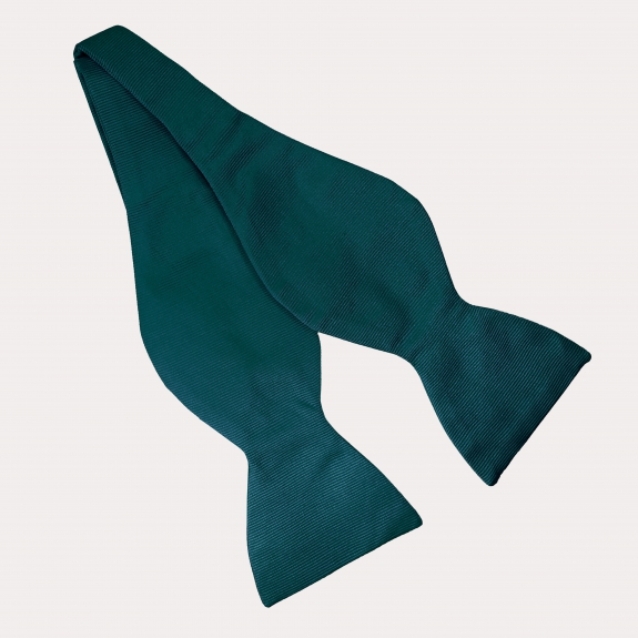 Petrol green silk self-tie bow tie