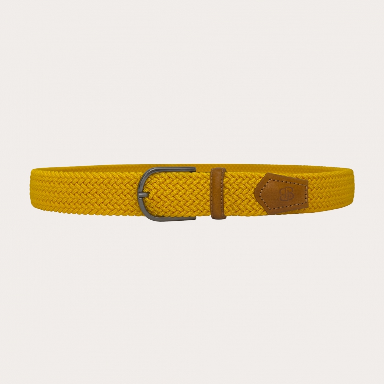 Ceinture élastique tressée jaune
