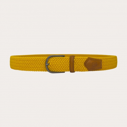 Yellow braided elastic belt