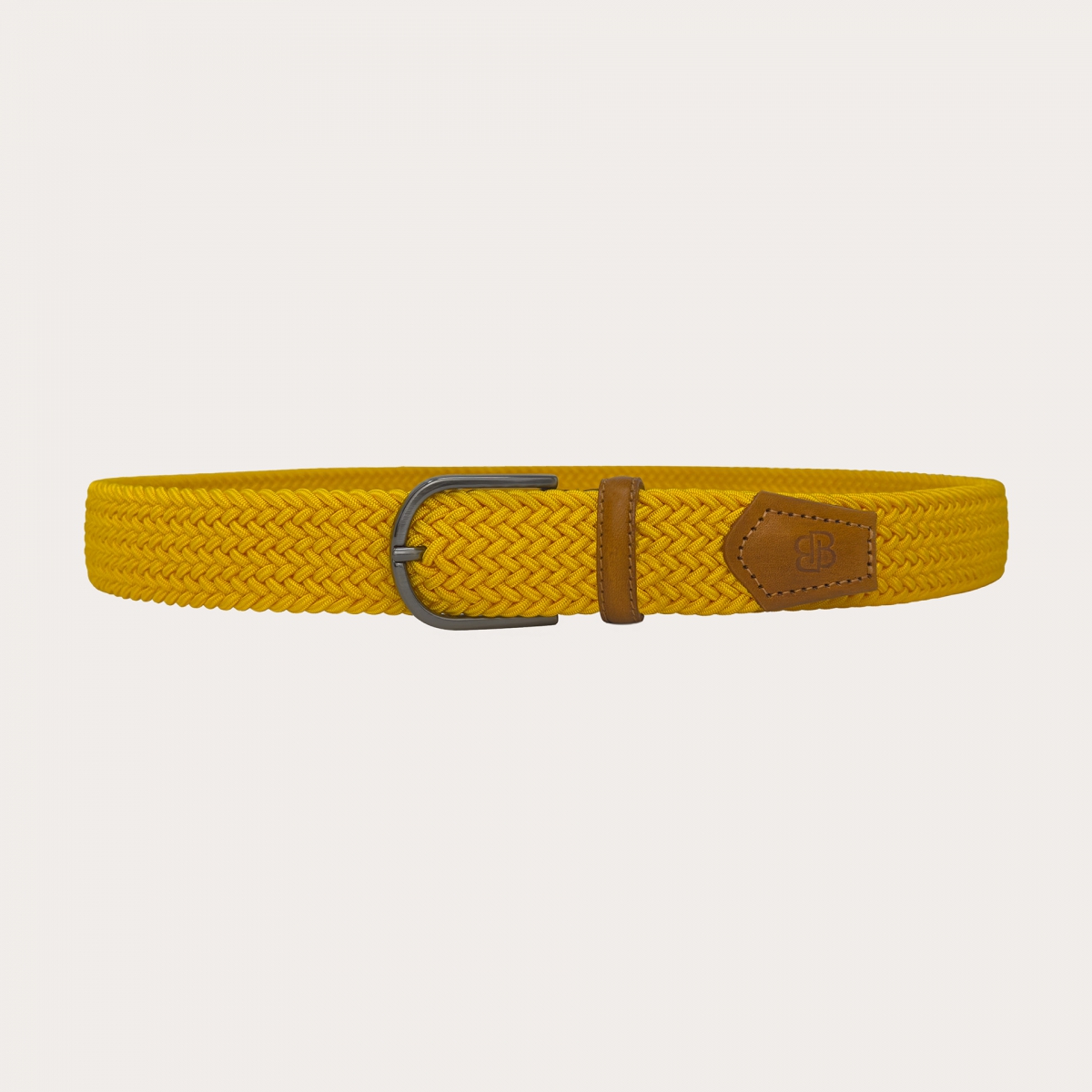 Ceinture élastique tressée jaune