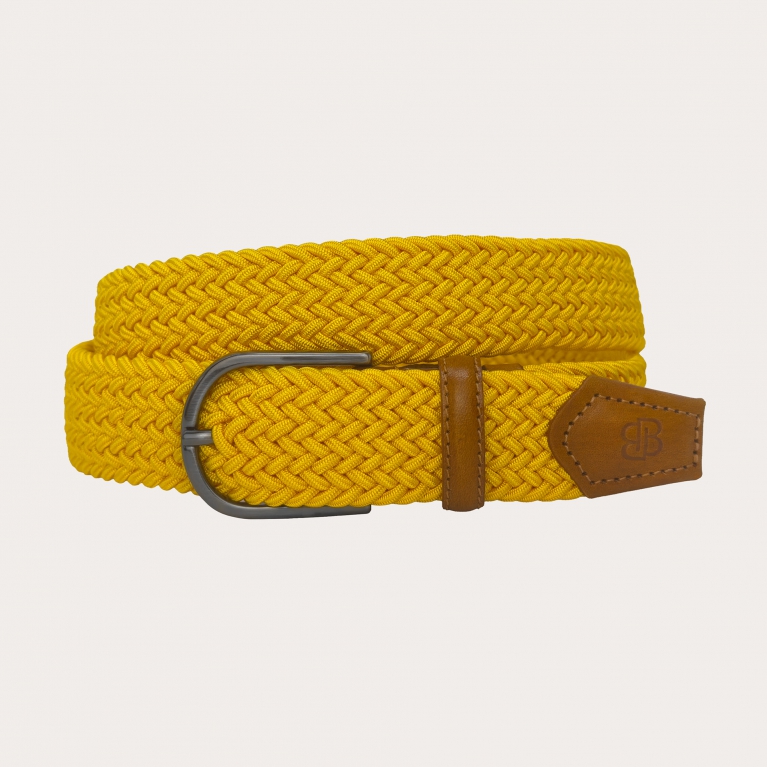 Yellow braided elastic belt