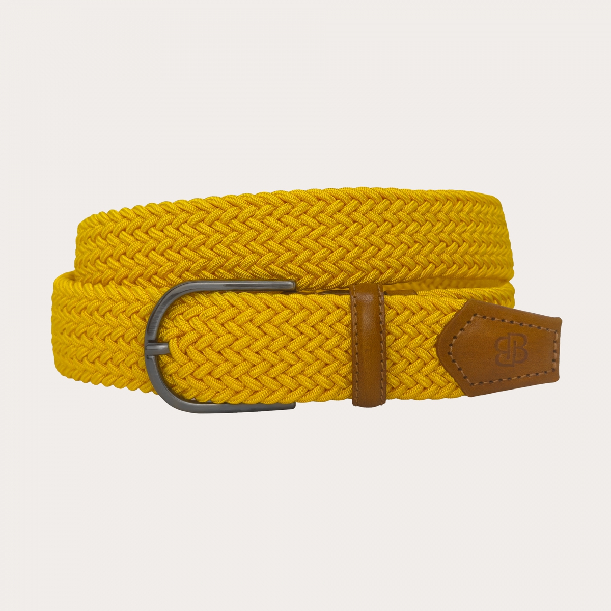 Yellow braided elastic belt