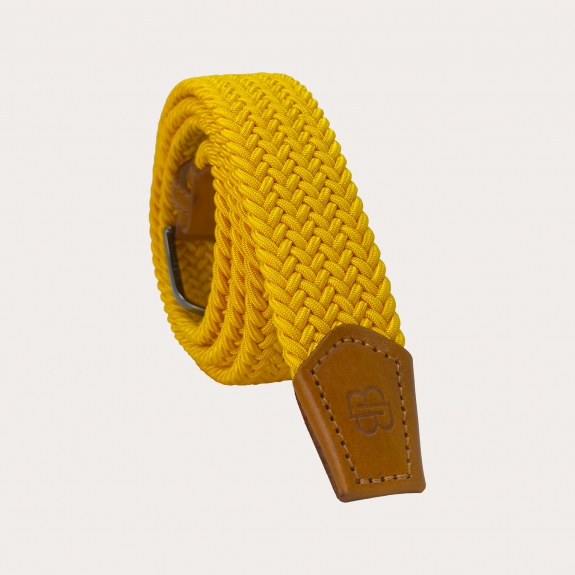 Ceinture élastique tressée jaune