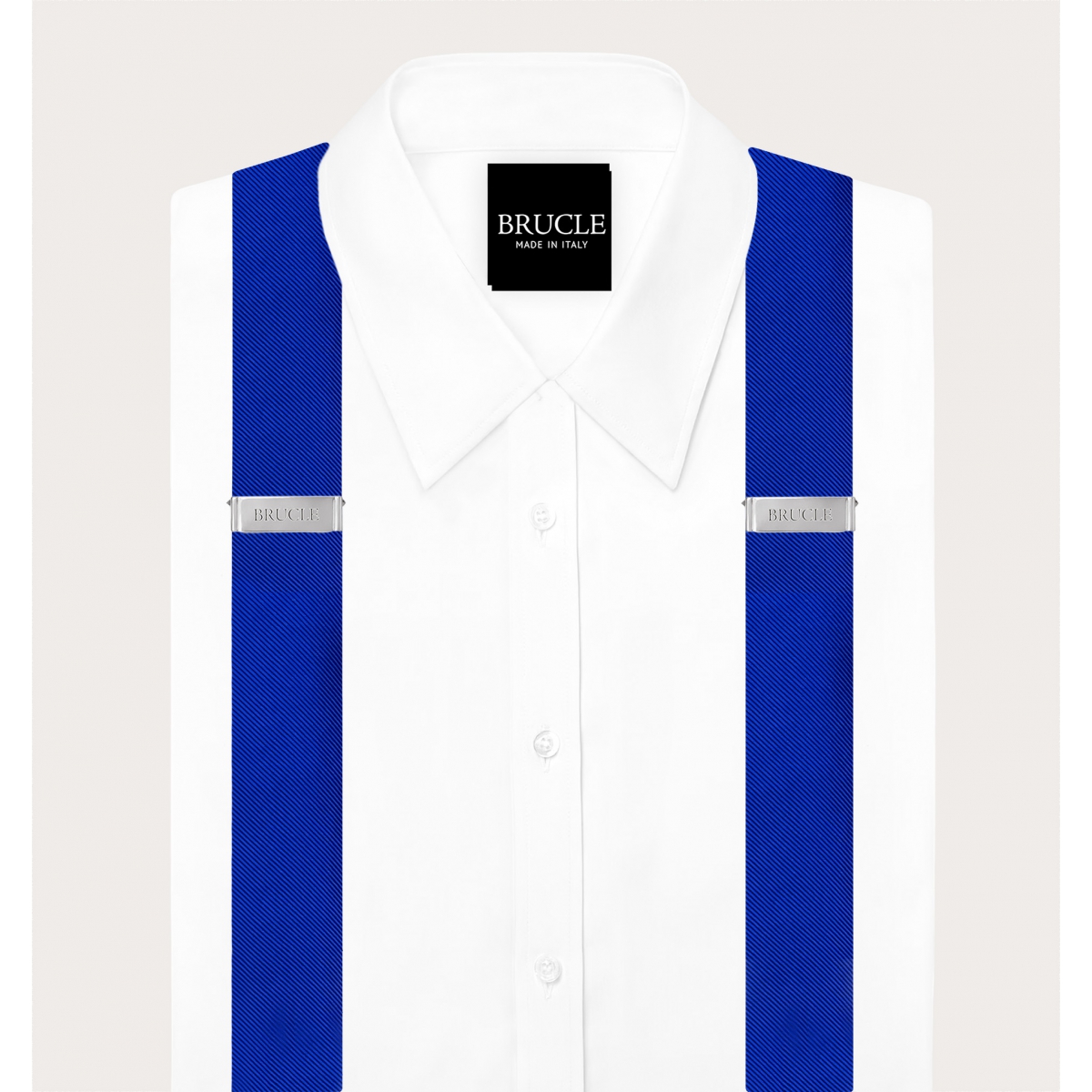 Ensemble bretelles et nœud papillon assortis en soie bleu royal