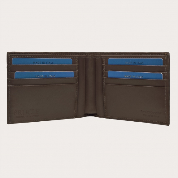 Cartera de hombre en cola de cocodrilo marrón oscuro