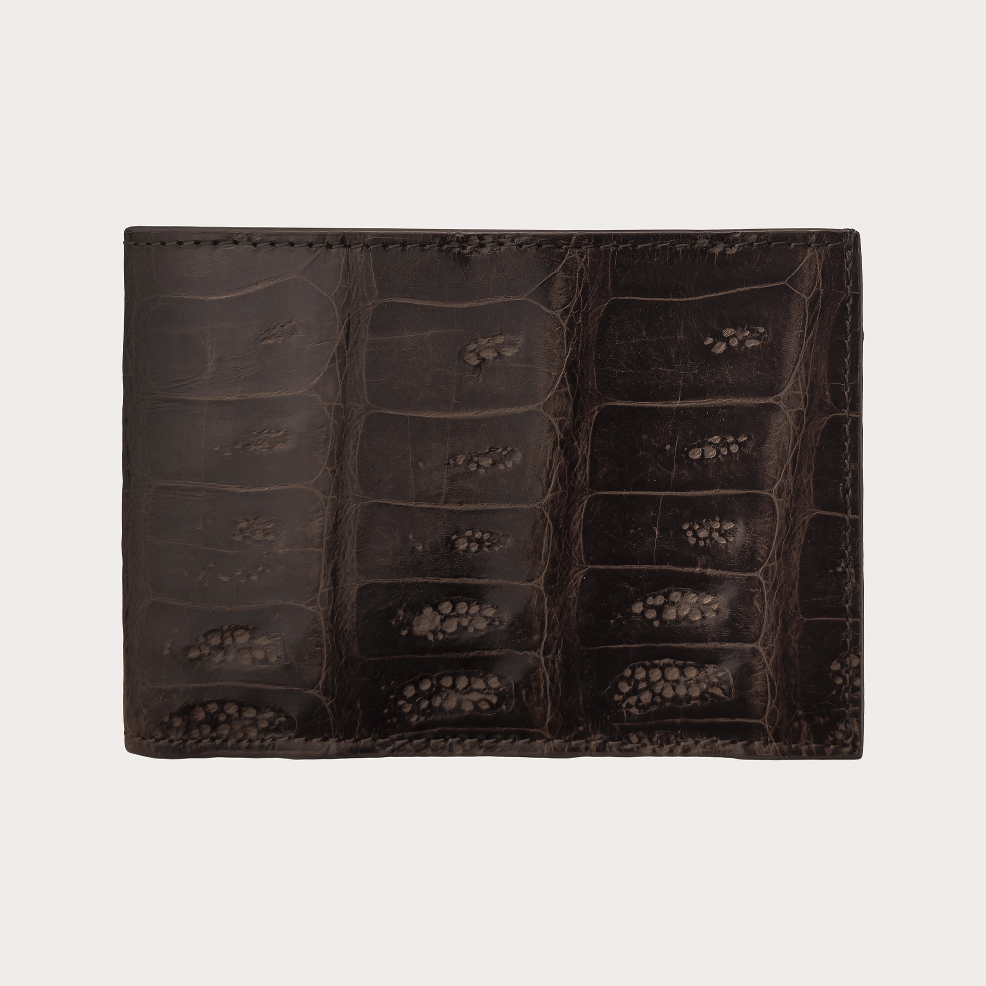 Men's crocodile tail wallet in dark brown