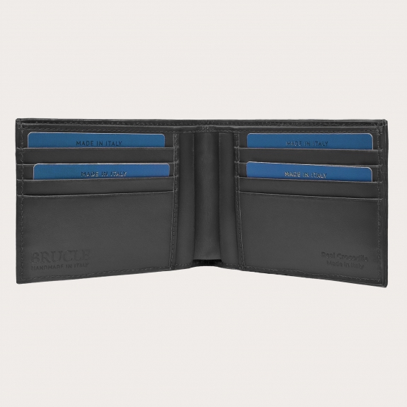 Men's black crocodile tail wallet