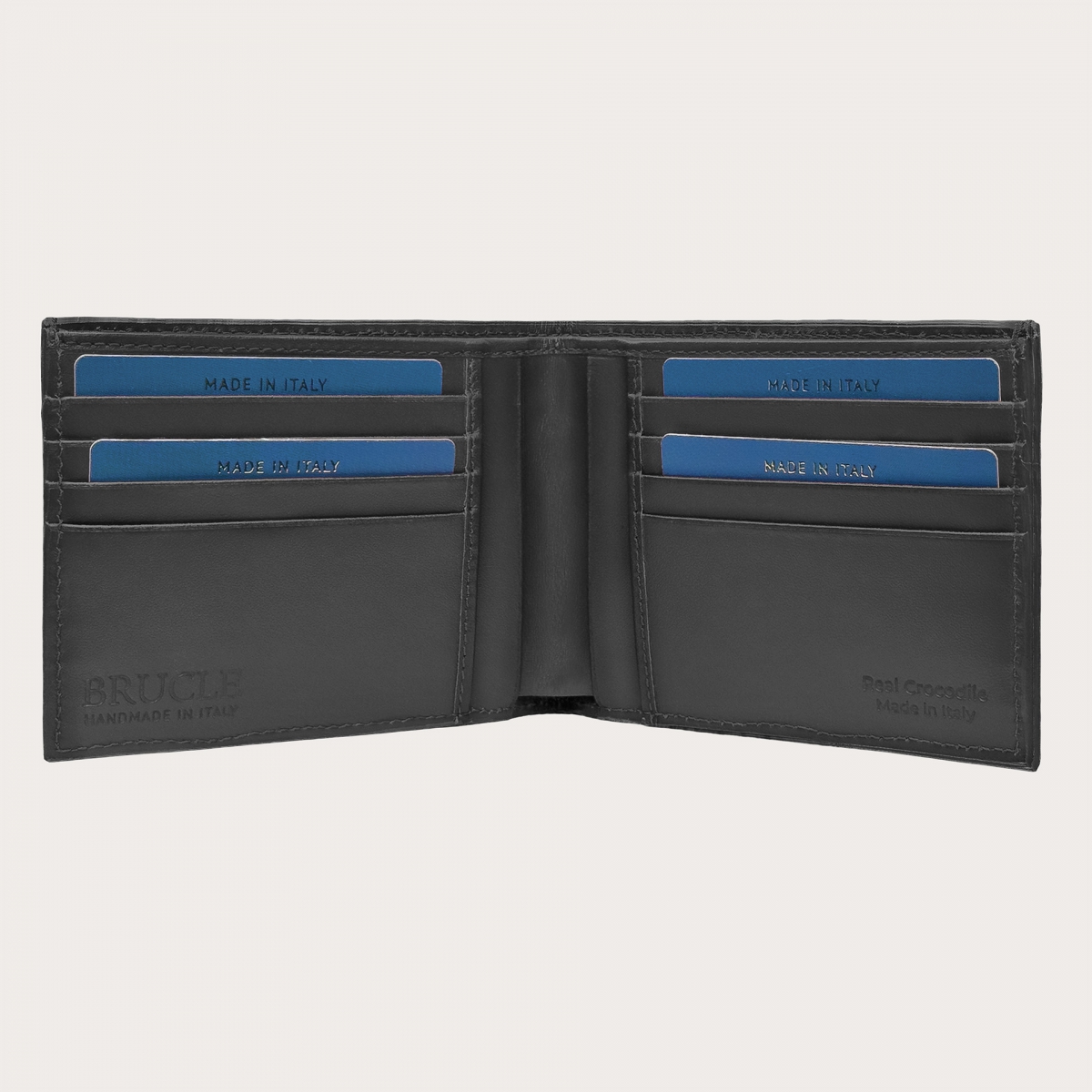 Men's black crocodile tail wallet