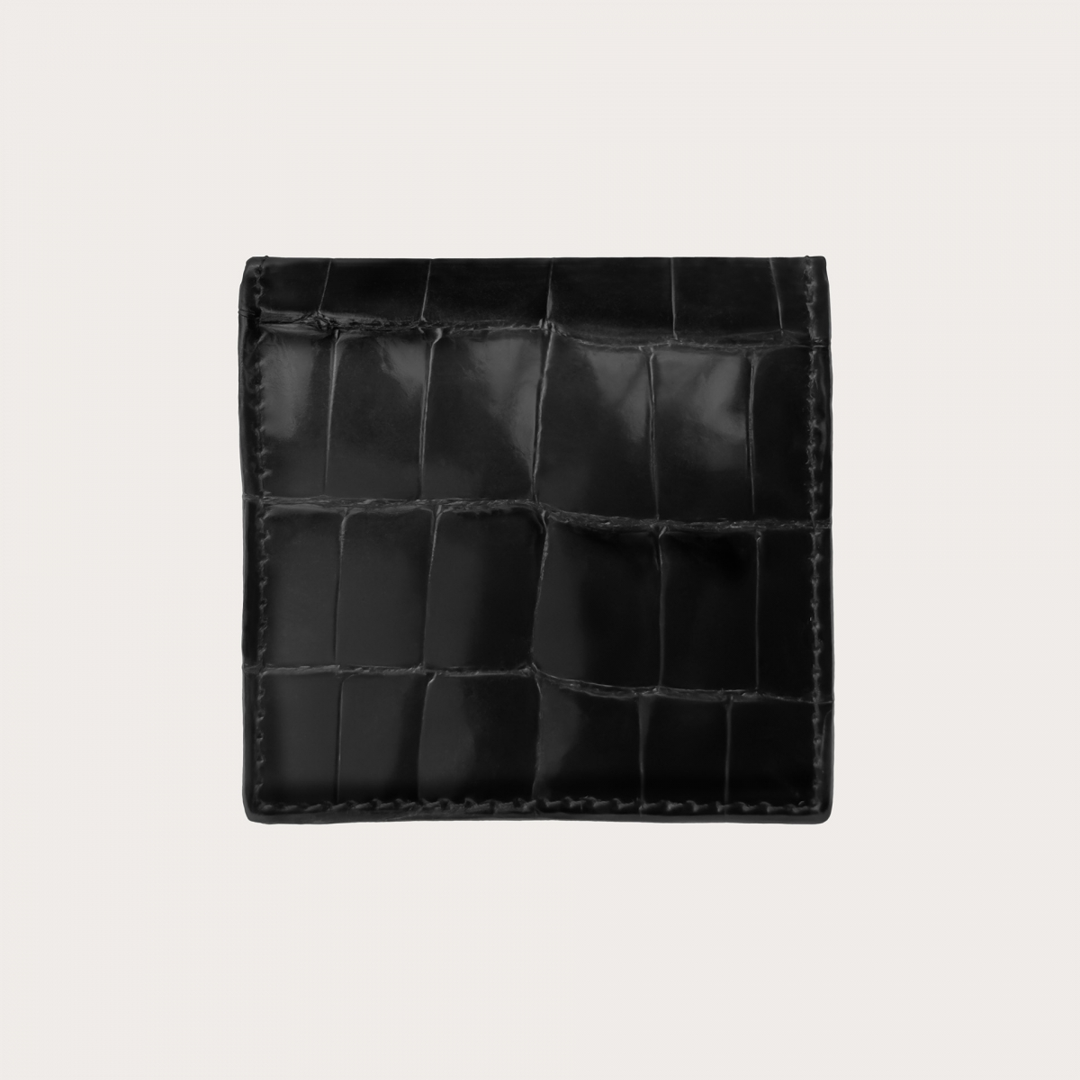 Black genuine crocodile leather coin purse