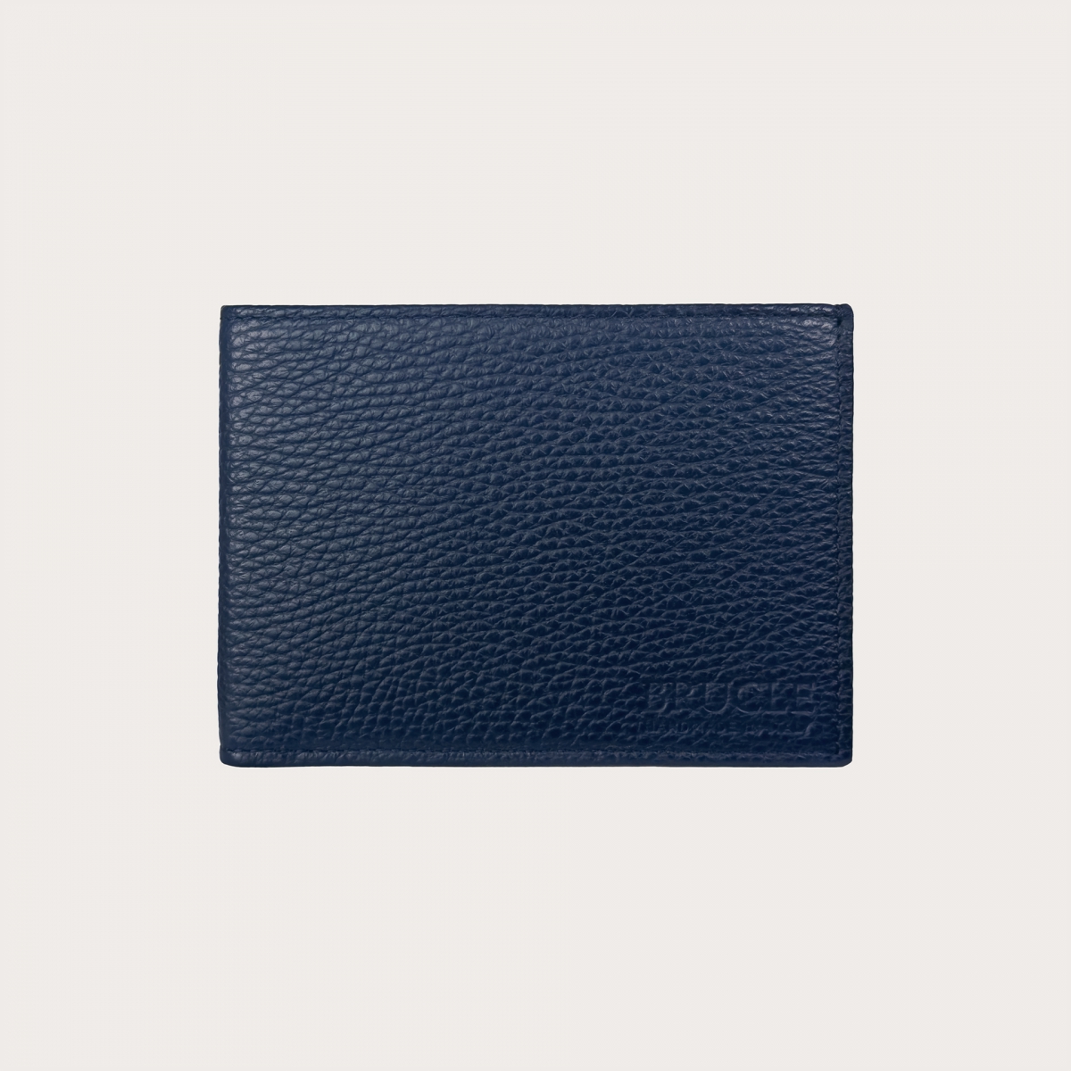 Portefeuille homme en cuir bleu intérieur cognac