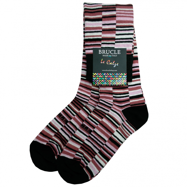 Chaussettes roses rayées femme