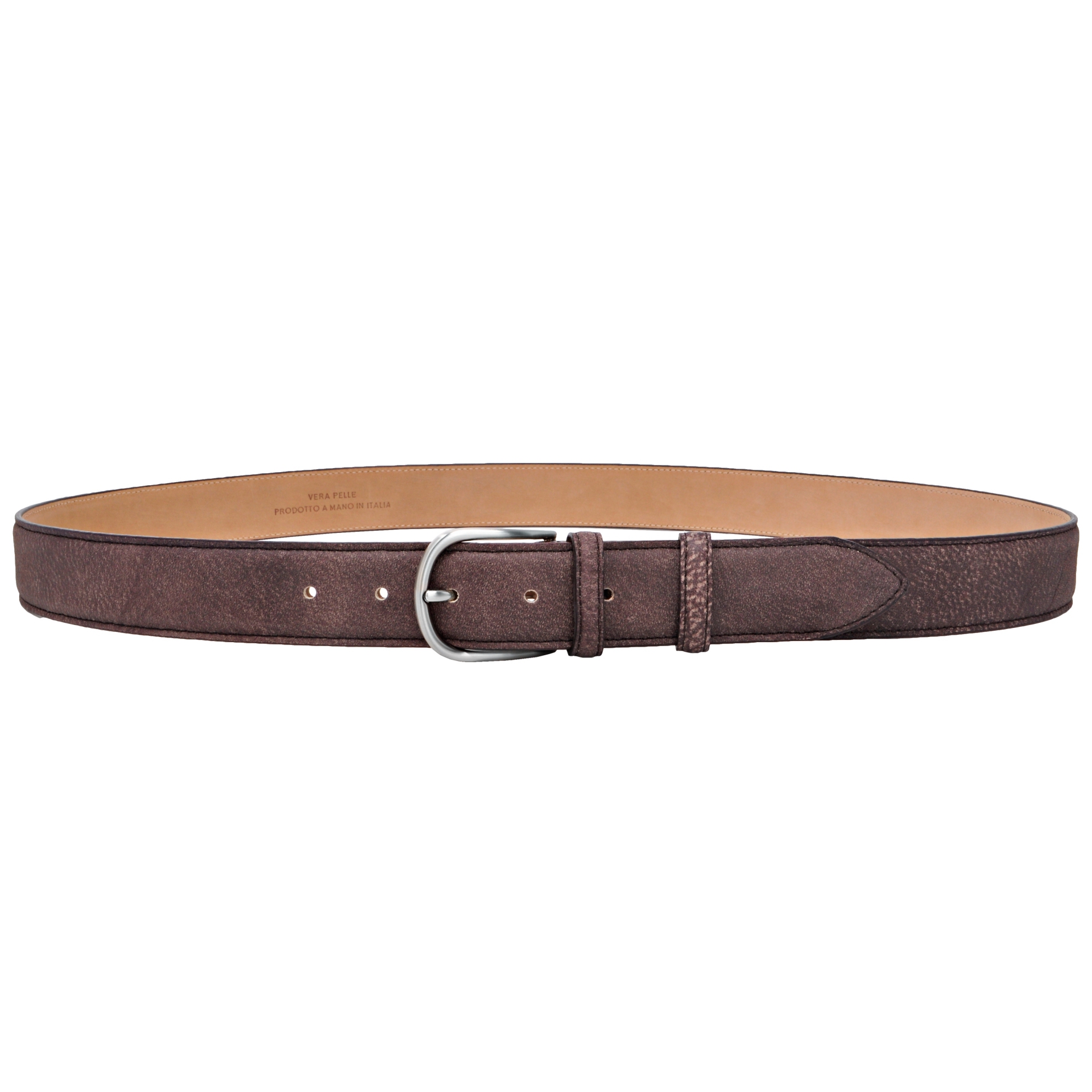 Vintage dark brown leather belt BRUCLE