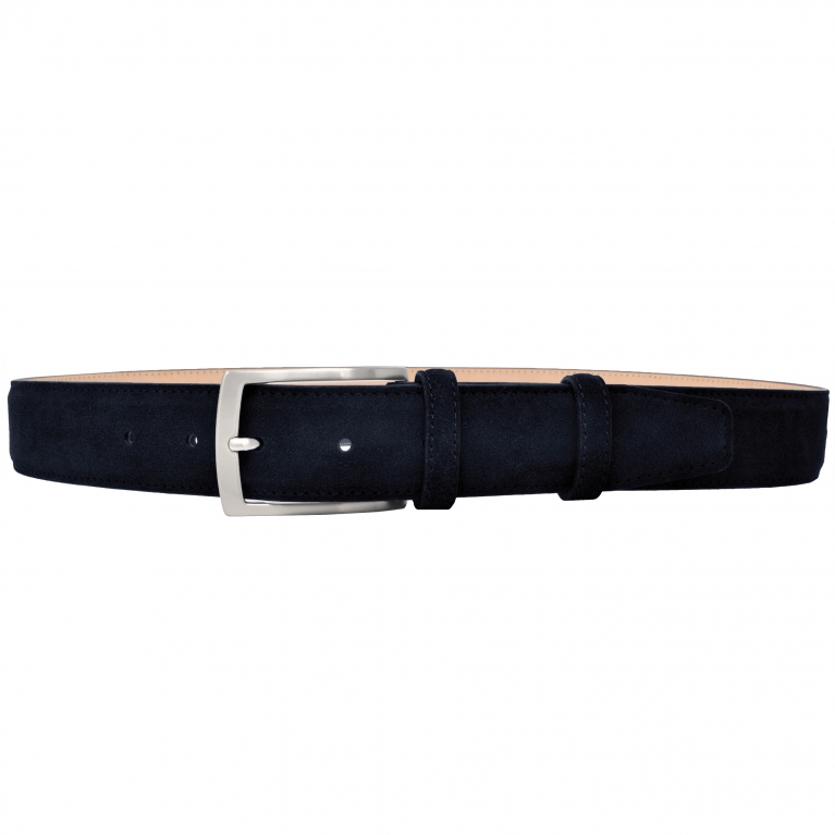 Ceinture en daim bleu marine sans nickel