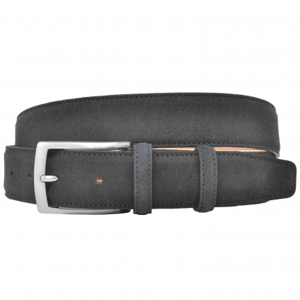 Suede leather belt, grey