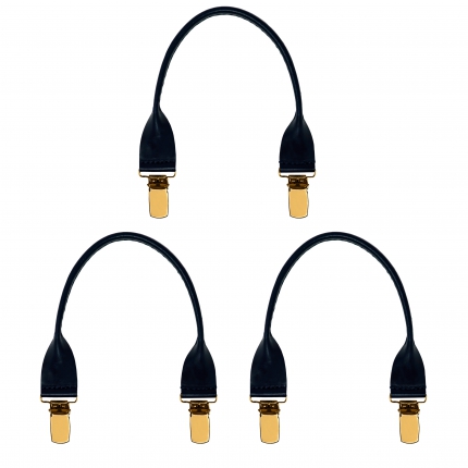 Knopfloch mit ersatzclip golden für Hosenträger blau