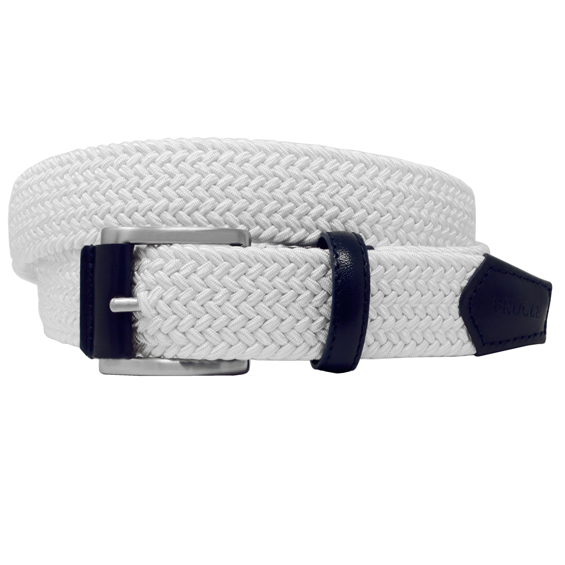 Woven elastic white belt